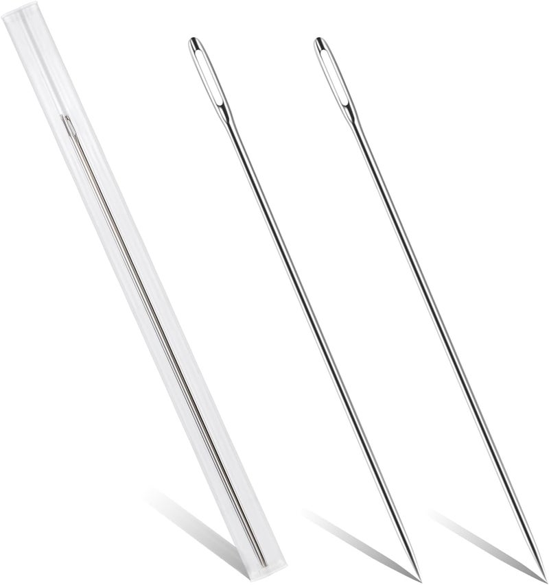 JUPEAN 2 Pcs Professional Upholstery Needles 12" Long Needle Tapestry Needle Leather Needles for Hand Stitching Large Sewing Needle for Repairing and Crafting Projects - Image 1